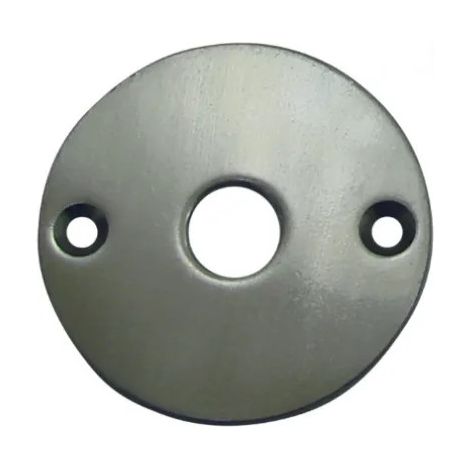 Rosone di chiusura in acciaio nichelato.