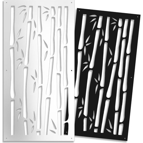 BAMBU - Panneau ajouré en PVC - Brise-soleil - Dimension : 73x148 cm - Couleur : blanc