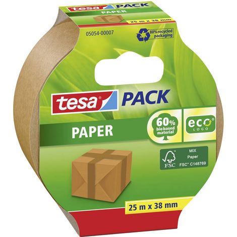 Nastro imballaggio tesa ecoLogo senza solventi strappabile a mano 25 m (1/3)