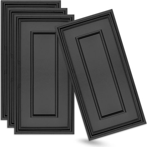 Panneaux muraux et plafond 3D noirVERDICO en polystyrène léger 100x50 cm – revêtement décoratif, 0,5 m² (1/5)