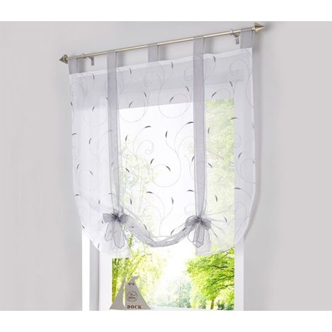 Voilage store romain 80cm x 140cm – Polyester transparent pour lumière naturelle – Décoration chambre, cuisine, balcon - 80cmx140cm