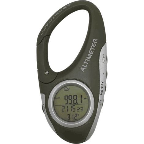 Altimètre électronique avec mousqueton et altimètrethermomètre de poche pour extérieur pêche prévisions météo gadget d'extérieur,1 1 pcs (1/5)
