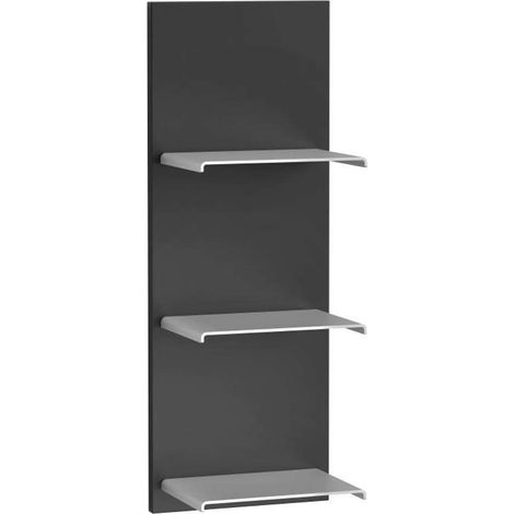 Scaffale Villeroy & Boch Subway 2.0 A705, con 3 ripiani, colorazione: Lacca nera opaca nera, maniglia: argento opaco - A70500PD (1/2)