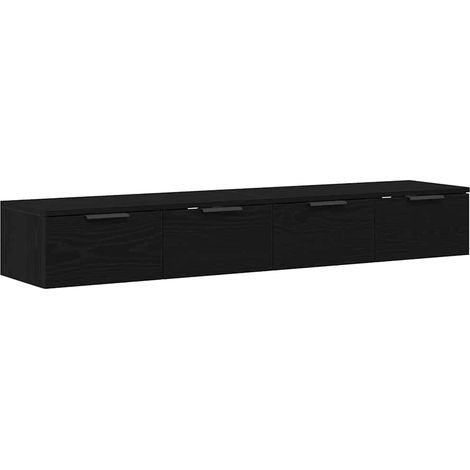Maison Exclusive - Mueble de pared con cajón 2 pcs Roble Negro 68