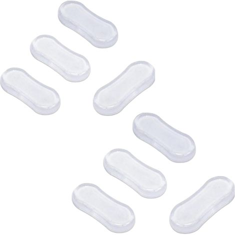 Lot de 8 tampons transparents en silicone adhésif puissant pour abattant de toilettes, tampons en caoutchouc pour abattant de toilette, pour la maison, l'hôtel et l'hôpital (1/5)