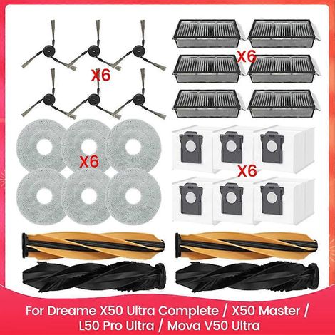 Ersatzteile für Dreame X50 Ultra Complete/X50 Master/L50 Pro Ultra/Mova V50 Ultra: Bürsten, HEPA-Filter, Reinigungstücher, Staubbeutel
