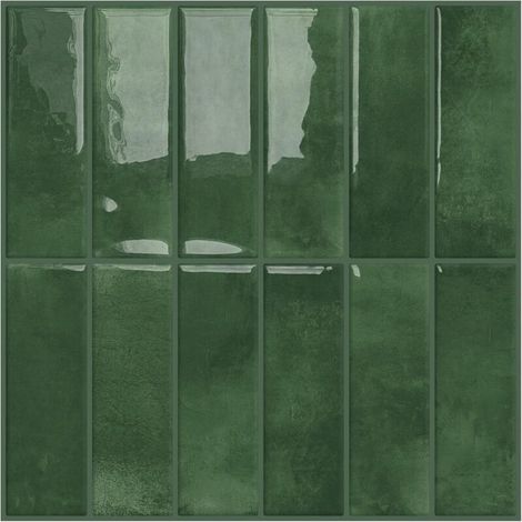 10 pcs Carrelage Carreaux Auto-Adhesif Mural Rectangulaires Credence Adhesive pour Cuisine Salle de Bain,Vert(30.5x 30.5cm) (1/5)