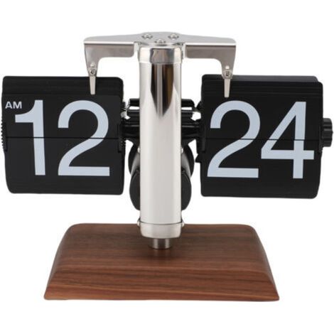 Retro flip clock, automatic page rotation, 12-hour, battery-operated, mechanical, large numbers, for the living room and office (1/5)
