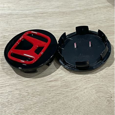 Cache moyeu de roue compatible Honda Accord Civic CR-V HR-V UR-V Odyssey Fit, enjoliveur central de jante logo noir et rouge 69 mm lot de 4 pièces (1/3)