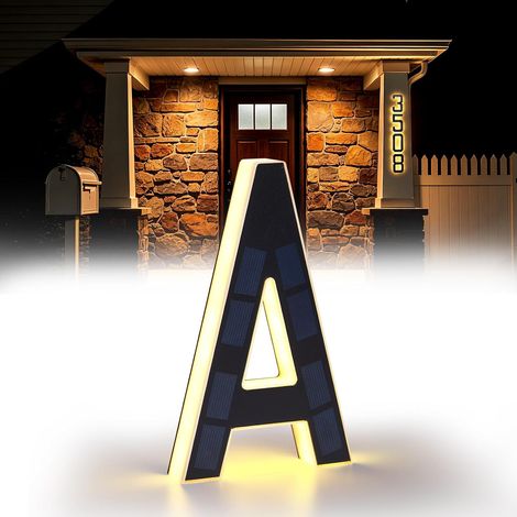 17cm Numéros de Maison Solaires Éclairés pour l'Extérieur, Plaques d'Adresse Numéros de Maison Éclairées et Imperméables LED pour Maisons, Grands Numéros de Maison Modernes Personnalisés (1/5)