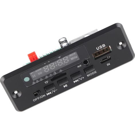 12V 02EA MP3-Decoderplatine mit AUX-Eingang, USB-Anschluss, kompatibel mit Speicherkarten und USB-Sticks, schwarz (1/5)