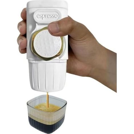 Machine à café portable manuelle 15 bars compatible capsules café moulu mini expresso compact voyage camping sans électricité