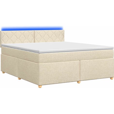 Boxspringbett mit Matratze Creme 180 x 200 cm Stoff vidaXL (1/5)