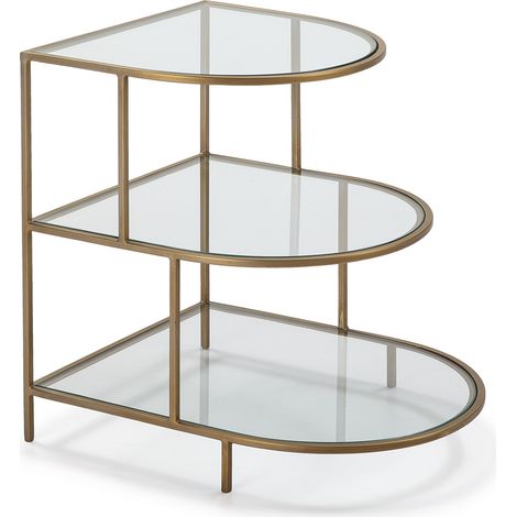 Beistelltisch 50X62X60 Glas/Goldenes Metall (1/3)