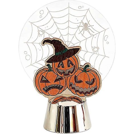 Halloween Acrylic LED Ornament With Color Changing Light For Nightlight And Desk Decor (1/4)