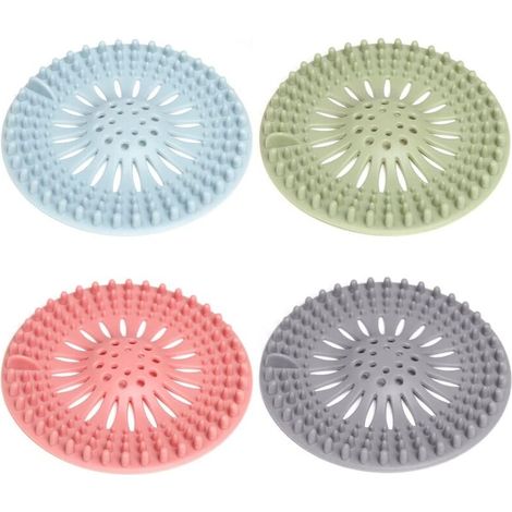 4 Pieces Drain Strainer Silicone Drain Strainer Shower Hair Catcher Bathtub Drain Cover for Bathroom Bathtub Kitchen
