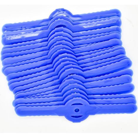 20 pièces Lames en plastique pour Débroussailleuses, 139 mm Lames de Rasoir pour Lawn Mower, Pièces détachées pour Remplacement de Tronçonneuse Sans Fil (Bleu)
