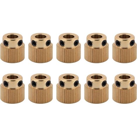 Lot de dix roues d entrainement en laiton pour imprimante 3D MK7 vingt six à quarante dents haute précision (1/5)