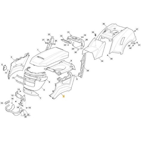 SEITLICHE MOTORHAUBE LINKS JX-TCX SCHWARZ ORIGINAL STIGA - 382394659/0
