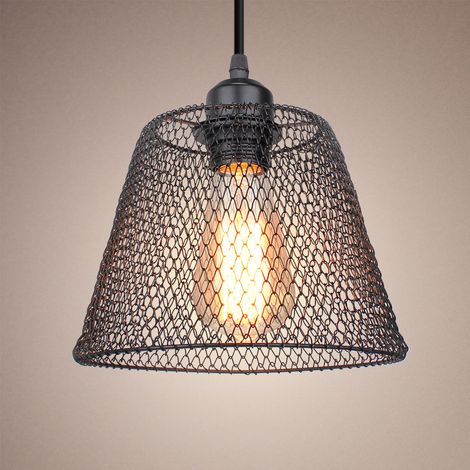 Retro Pendelleuchte Industrielle Hängelampe Metall Deckenleuchte E27 Wohnzimmer für Innen,Restaurant,Cafe,Bar,Küche,Kinderzimmer - Schwarz