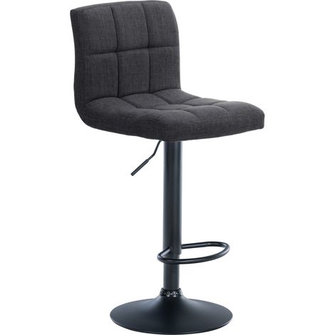 Sgabello da bar in stile contemporaneo x1 in tessuto trapuntato grigio scuro con struttura in metallo nero 100005786