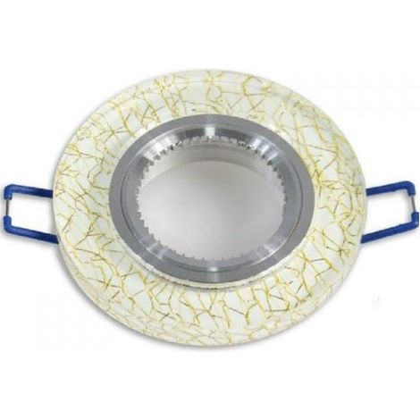 Portafaretto GU10 Rotondo Vetro con Venatura Oro P15-GU10-O