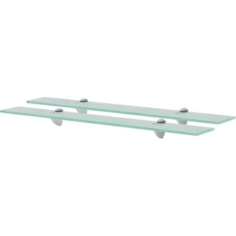 Lot de 2 Étagères murales Étagère de Rangement - Meuble de rangement Verre 70 x 10 cm 8 mm BV204000 - BonneVie (1/4)