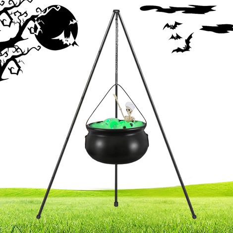 Chaudron de Sorcière d'halloween - Pot d'Extérieur Halloween avec Guirlande Lumineuse Œil - Fournitures de Fête Effrayantes pour Terrasse Pelouse Jardin Maison Maison Hantée Fête et Séance (1/5)