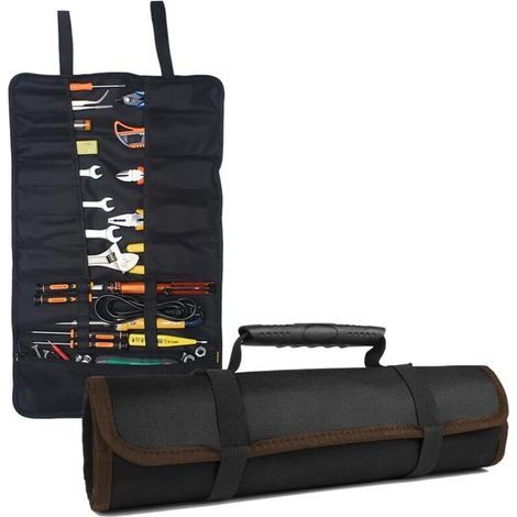 Trousse a Outils Enroulable Sac à Outils 22 Pochettes Organiseur Portable à Outil Rouleau de Pochette Rangement des Outils Pliable pochette à outils en Oxford 600D pour Moto Electricien (1/5)