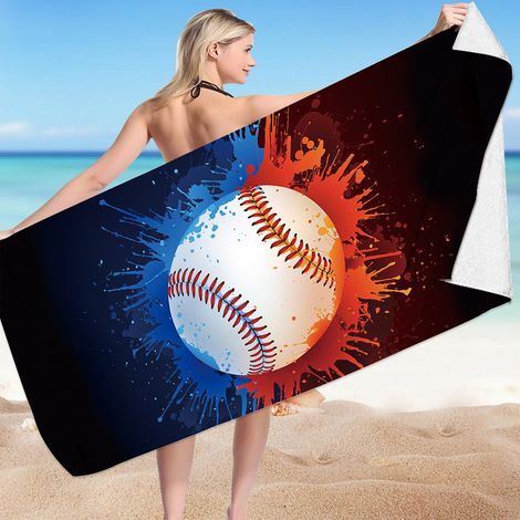 Serviette De Plage - 76 X 152 Cm - En Coton Jacquard Doux Et Absorbant - Pour Adultes Et Enfants - 1 Pièce