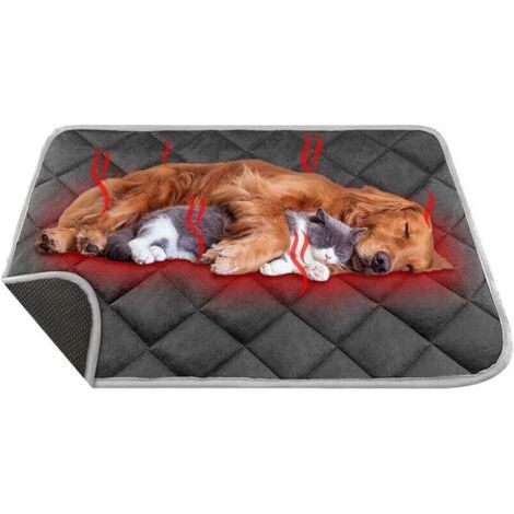 Tapis chauffant auto-chauffant pour chiens 90 x 60 cm, lavable, imperméable et pliable, couverture pour chien, respectueux de l'environnement, coussin chauffant sans fil innovant, tapis chauffant pour (1/4)