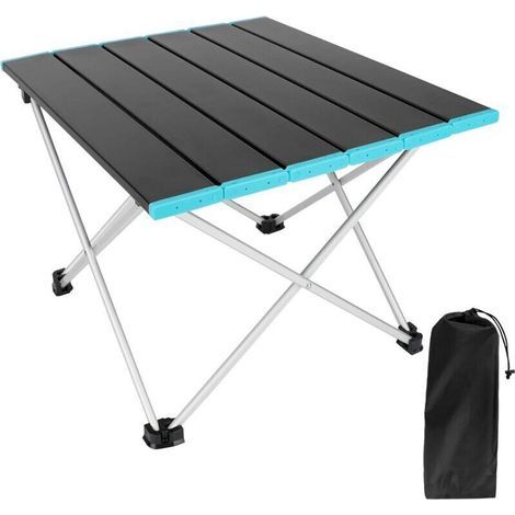 Table de Camping Portable avec Plateau de Table Pliant en Aluminium et Sac de Transport. Table de Camping Pliante pour Camper. Bateau. Cuisine. Barbecue. Usage Domestique. Table Bach Facile à (1/4)