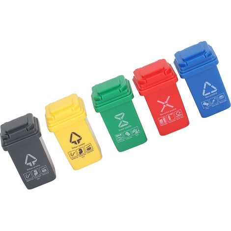 25 pièces Mini Poubelles pour Maison de Poupée 1:12, Décor Miniature en Plastique Multicolore (1/5)