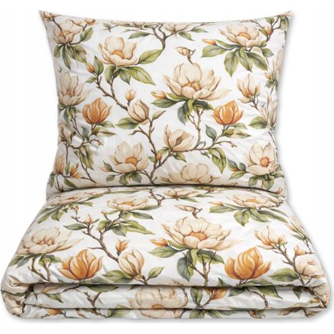 Bettwäsche-Set 200x220 100% dicke Baumwolle 3-teilig Polierte Premium-Blumen