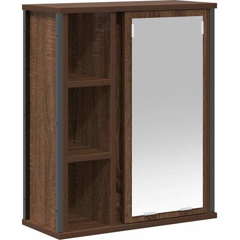 Maison Exclusive - Pensile da Bagno con Specchio Rovere Marrone 50x21x60 cm