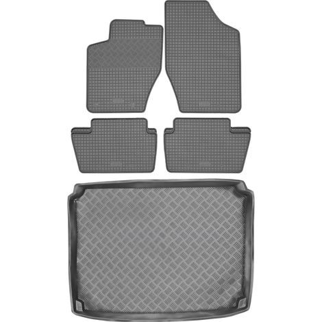 Set di tappetini in gomma per auto e tappetino per bagagliaio per Citroen C4 I Coupé dal 2004 al 2010.