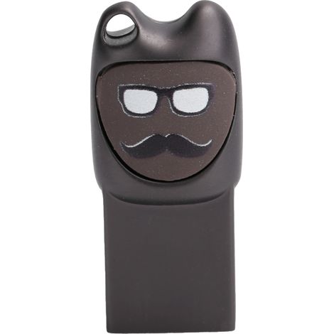 Clé USB U Disk à motif moustache de dessin animé, 64 Go, grise, pour le stockage de données informatiques. (1/5)