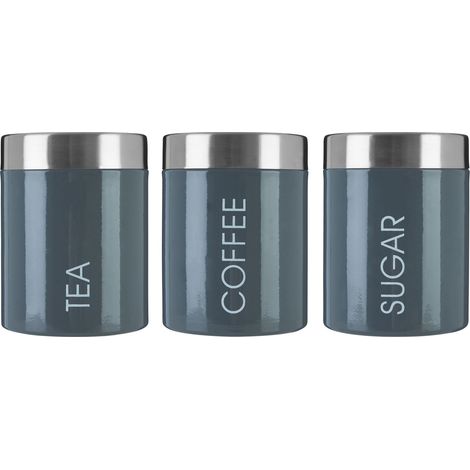 Premier Housewares Grey Enamel Liberty Canisters - Set of 3 (1/2)