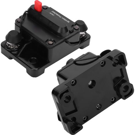Coupe‑circuit automatique réarmable 50A 12‑42V CC, porte‑fusible étanche en cuivre, interrupteur rouge pour voiture (1/5)