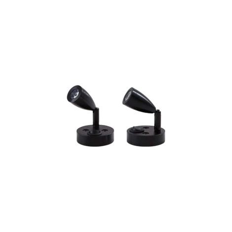 2x 3W 12V Wohnmobillampe, LED-Leselampe für Boot, Wohnwagen, Auto, mit eigenem Schalter, warmweißes Licht, 3000K, 220lm, 60-100mm, Schwarz - Crezuo