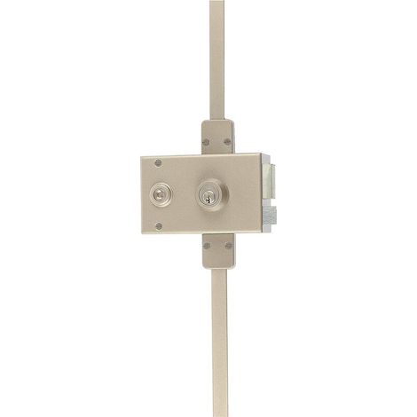 JPM – Serrure multipoint en applique 3 points – Cylindre rond – Acier bronzé – Axe 55mm – Carré 6mm – Pour portes jusqu'à 70mm d'épaisseur (1/2)