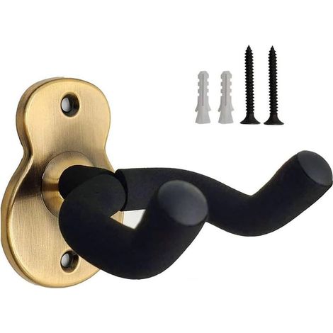 Support mural pour guitare, lot de 2 supports sécurisés et élégants, crochet mural pour guitare basse électrique acoustique (paquet de 2) Bronze (1/4)