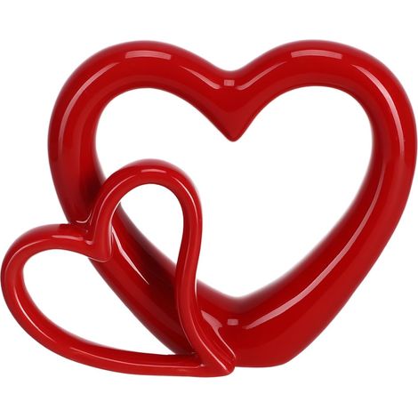 Sculpture en Céramique de Cœur Décoration de Mariage Romantique Figurine Légère et Compacte pour Table Étagère ou Bureau Artisanat Saint-Valentin (1/5)