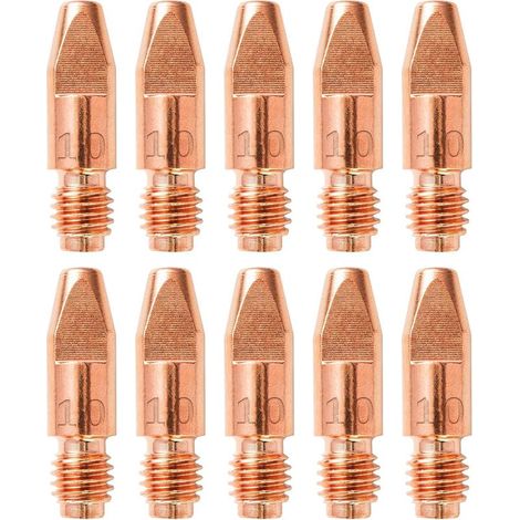 10PCS MIG MB 36KD Accessoires de Soudage 1,0MM Pièces d'usure Pointe de Contact Buses de Soudage 0.040" Torche de Soudage Embout de Contact M8x30mm Accessoires pour Poste à Souder Consommables (1/5)