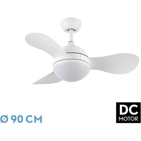 Ventilador Dc Solido 24w Blanco 3aspas 91d 2640lm 3000k,4000k,6500k Remoto+memoria+temporizador (1/2)