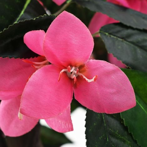 vidaXL Pianta Artificiale di Rododendro con Vaso 155 cm Verde e Rosa