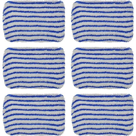 Lingette Microfibre - Lot De 6 - Pour Aspirateur Vapeur Rowenta Steam Power - Lavable 40°C - Bleu (1/5)