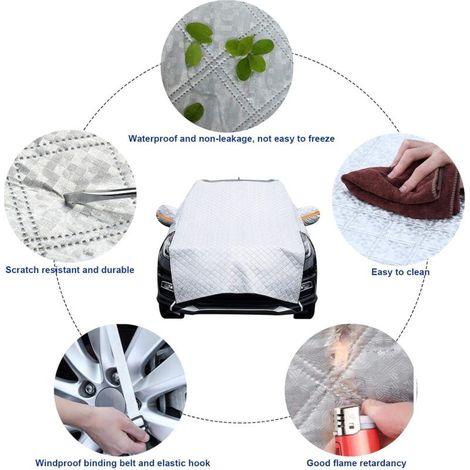 Couverture Pare-Brise Voiture, Bâche Pare Brise Protection Magnétique Couverture Repliable (1/3)