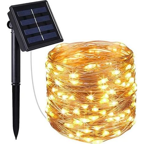 Guirlande lumineuse - JARDIN - Micro LED Skinny Solar - 100 LED - 10m - Solaire - Jaune (1/4)