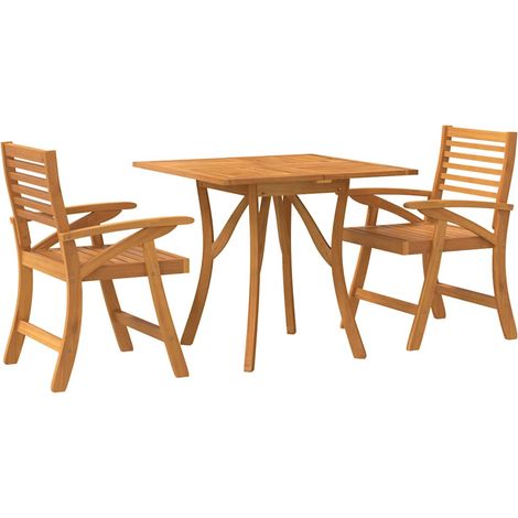 Set da Pranzo per Giardino 3 pz in Legno Massello di Acacia vidaXL (1/4)